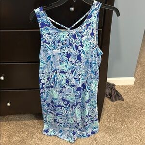 Lilly Pulitzer Blue and White Sleeveless Sundress